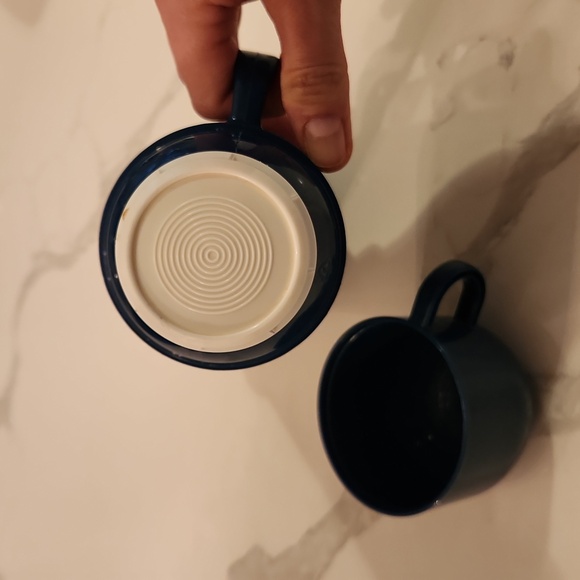 Vtg Blue Plastic 1.0 Liter Hot/Cold Beverage Thermos Limited w/ Handle England - Picture 2 of 5